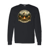 Long sleeve vintage camping shirt featuring Campfire Social Club badge design with mountain, campfire, and Adirondack chairs