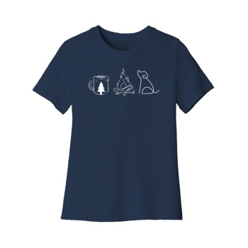 Coffee Campfire Dogs Women's Cut Tee
