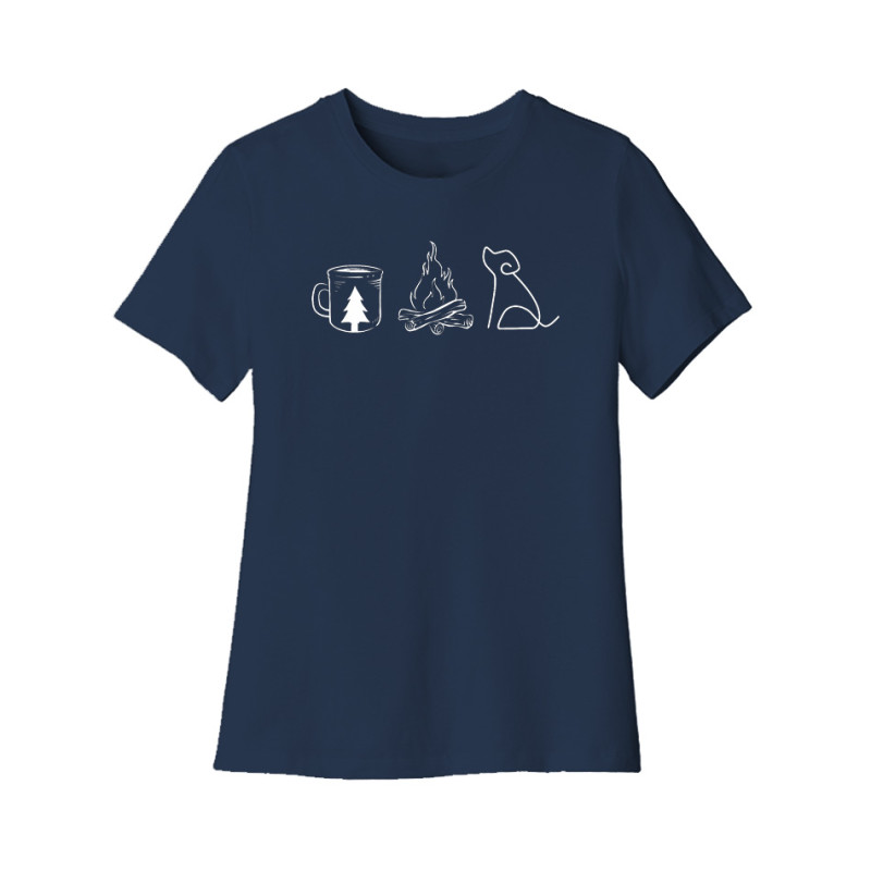 Coffee Campfire Dogs Women's Cut Tee Coffee Campfire Dogs Women's Cut Tee