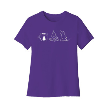 Coffee Campfire Dogs Women's Cut Tee