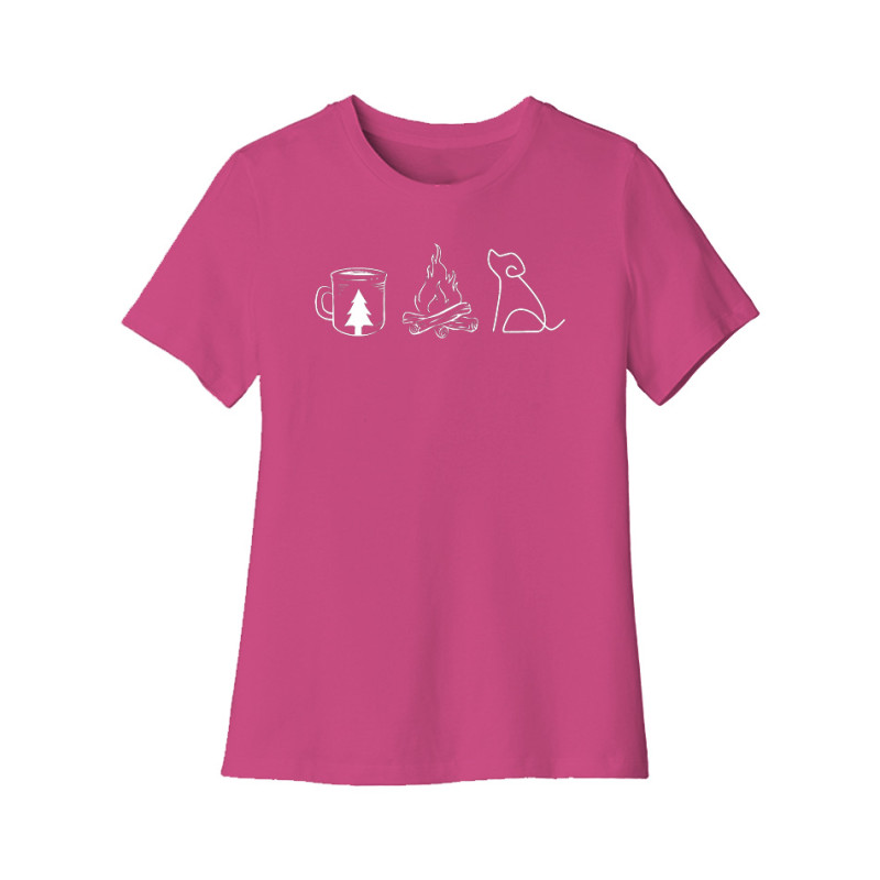 Coffee Campfire Dogs Women's Cut Tee Coffee Campfire Dogs Women's Cut Tee