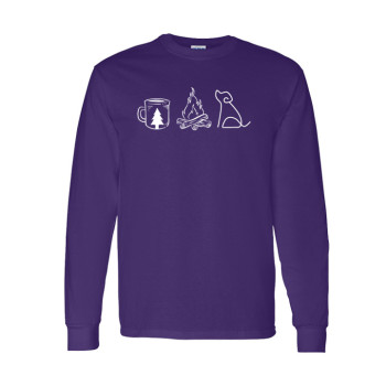Coffee Campfire Dogs Long Sleeve Tee