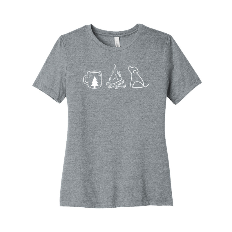 Coffee Campfire Dogs Women's Cut Tee