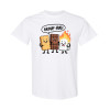 Funny camping shirt featuring Group Hug cartoon design with smiling graham cracker, chocolate bar, and burning marshmallow characters
