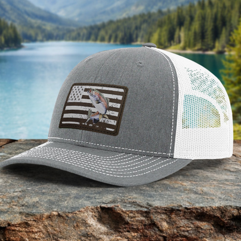 Trout Distressed Flag Fishing Hat