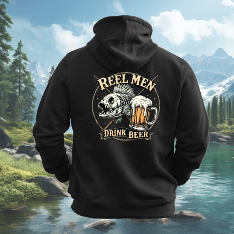 Reel Men Drink Beer Hoodie Reel Men Drink Beer Hoodie