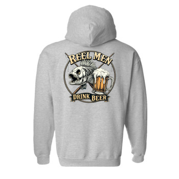 Reel Men Drink Beer Hoodie
