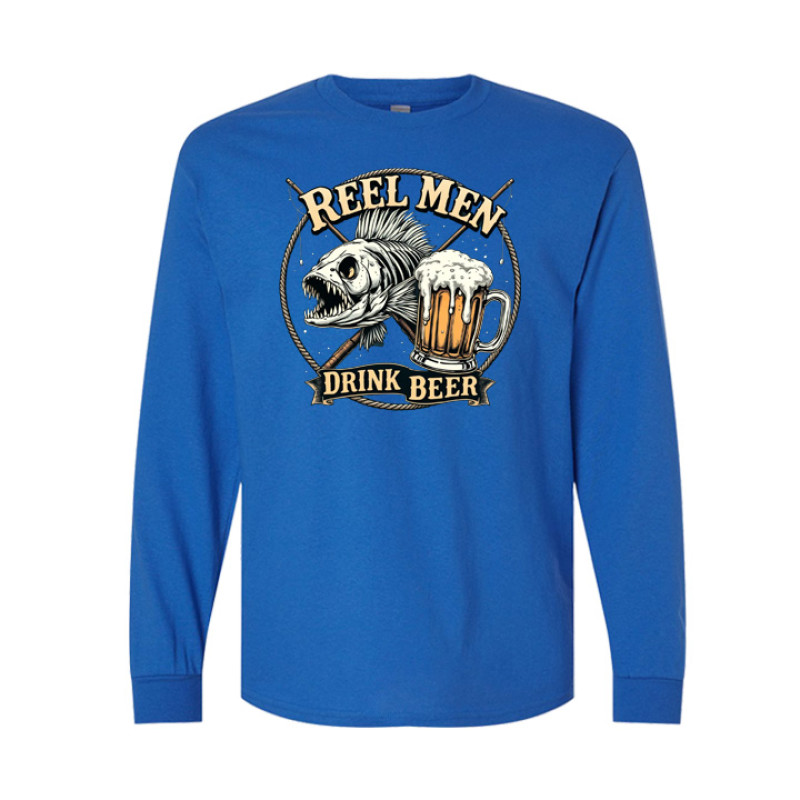 Reel Men Drink Beer Long Sleeve Tee Reel Men Drink Beer Long Sleeve Tee