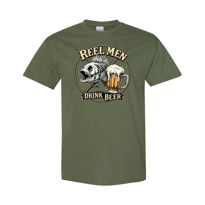 Reel Men Drink Beer Classic Fit Tee Reel Men Drink Beer Classic Fit Tee