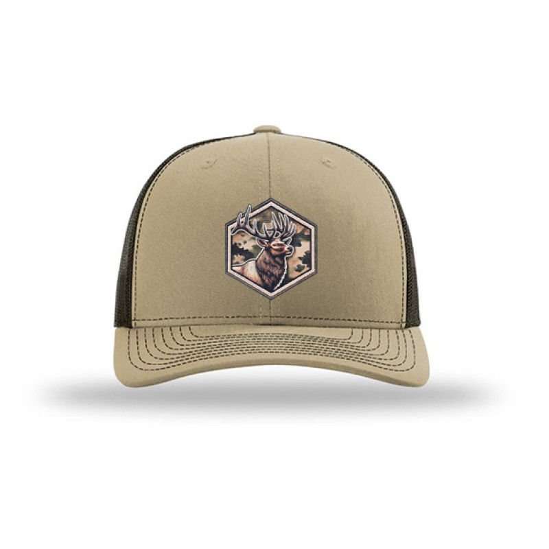 Elk Head Camo Faux Embroidery Patch