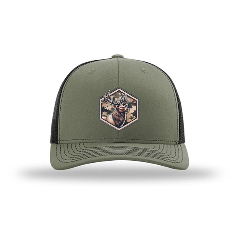 Elk Head Camo Faux Embroidery Patch