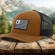 Flag Elk Head Leatherette Patch