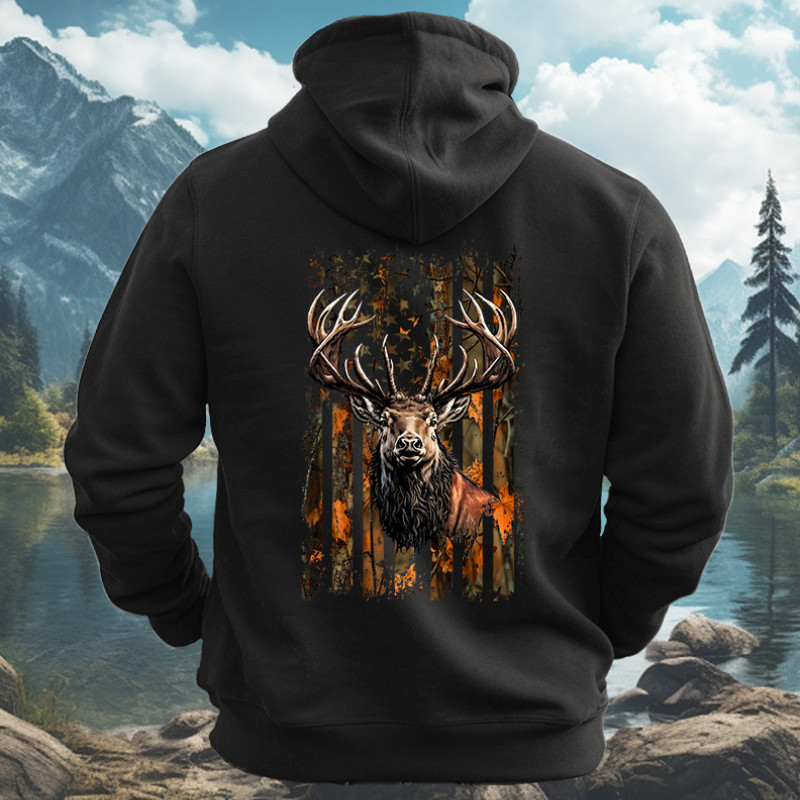 Camo Flag Elk Hoodie Camo Flag Elk Hoodie