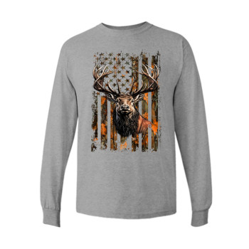 Camo Flag Elk Long Sleeve Tee