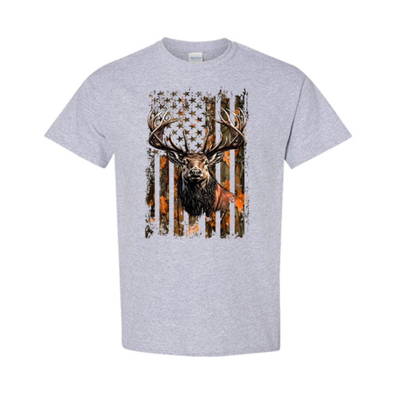 Camo Flag Elk Classic Fit Tee Camo Flag Elk Classic Fit Tee