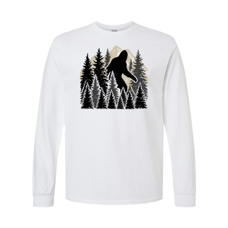Bigfoot Forest Silhouette Long Sleeve Tee