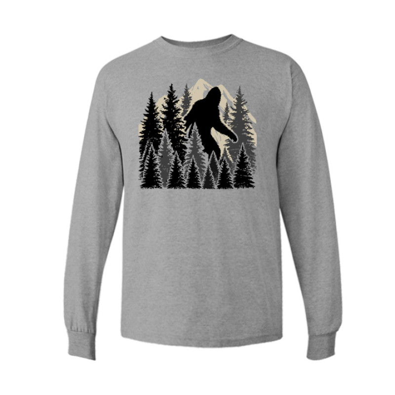 Bigfoot Forest Silhouette Long Sleeve Tee