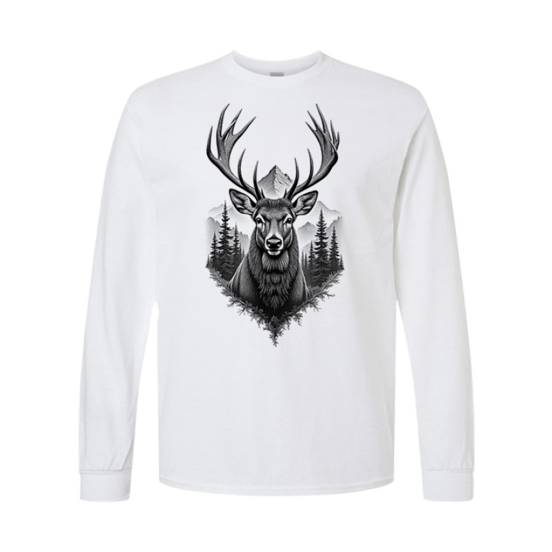 Elk and Pines Long Sleeve Tee