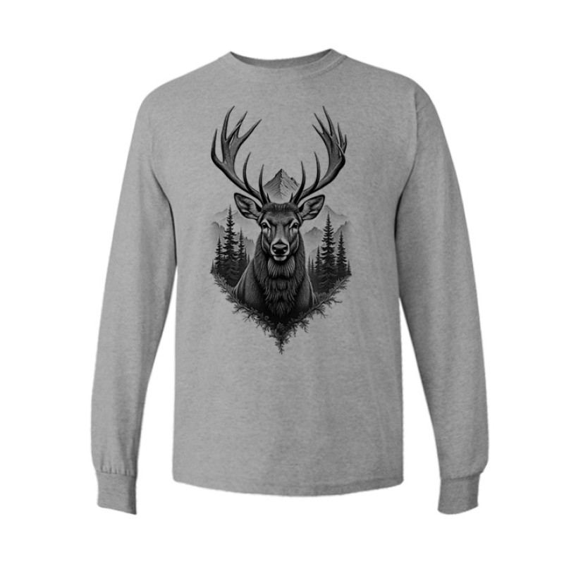 Elk and Pines Long Sleeve Tee