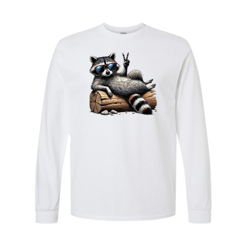 Raccoon Peace Long Sleeve Tee