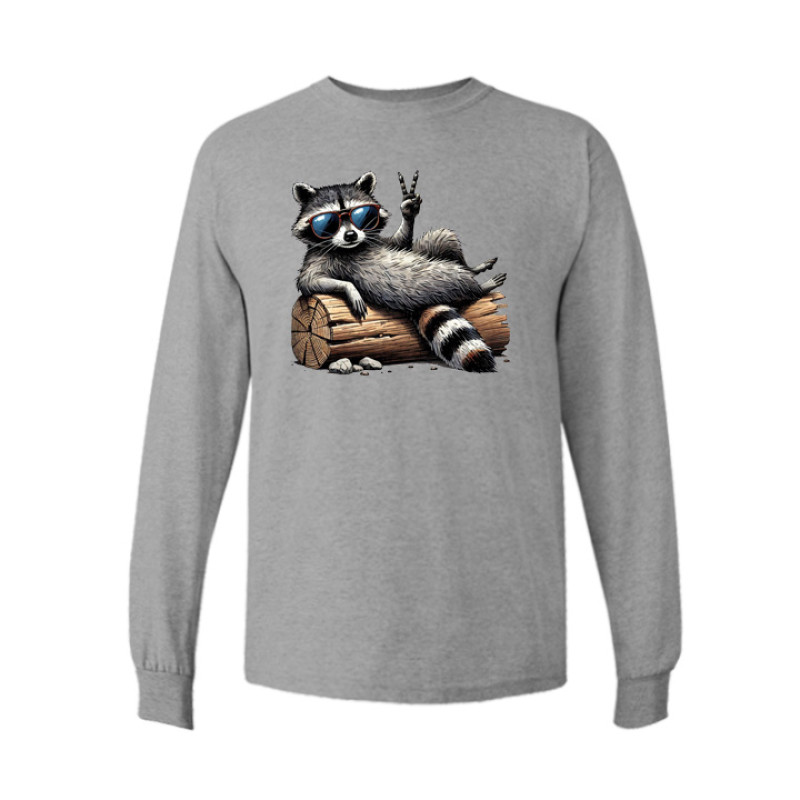 Raccoon Peace Long Sleeve Tee