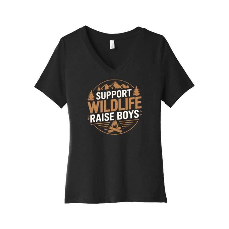 Support Wildlife Womens V-Neck Tee Support Wildlife Womens V-Neck Tee