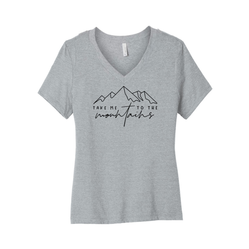 Take me to the Mountains Womens V-Neck Tee Take me to the Mountains Womens V-Neck Tee
